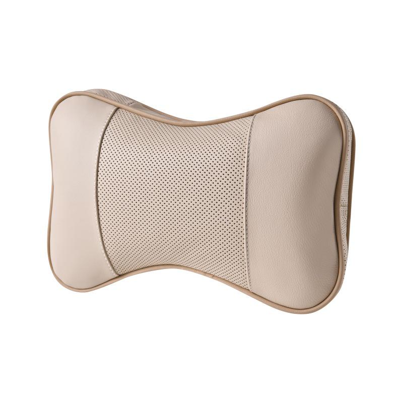 Customizable Genuine Leather Car Seat Neck and Backrest Pillow