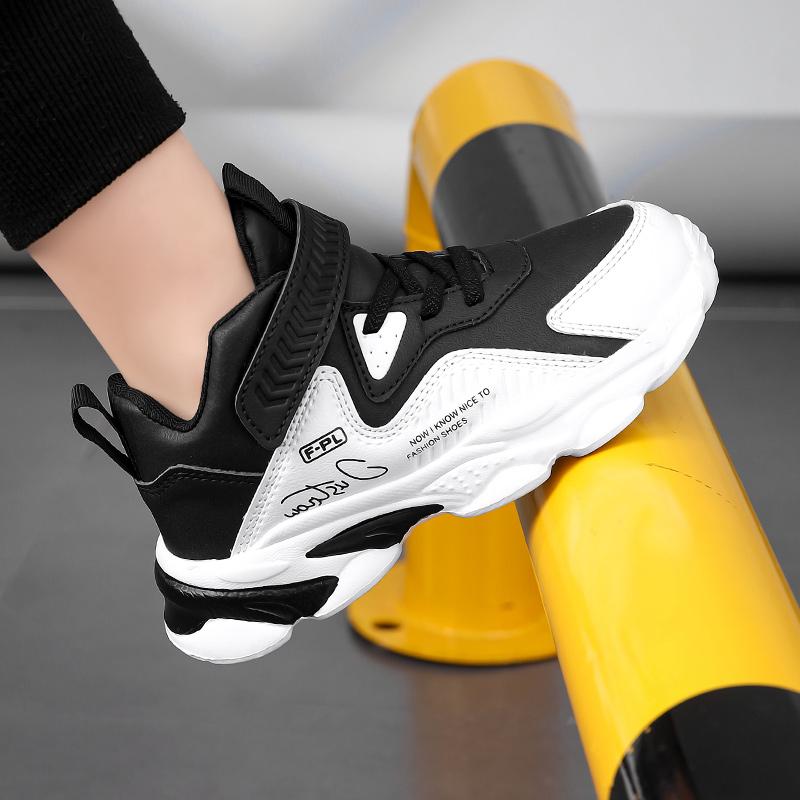 Новые детские туфли для мальчиков, кроссовки из кожи, модные осенние детские кроссовки для улицы, нескользящие, для школы, ходьбы, спорта, тенниса, мальчиков