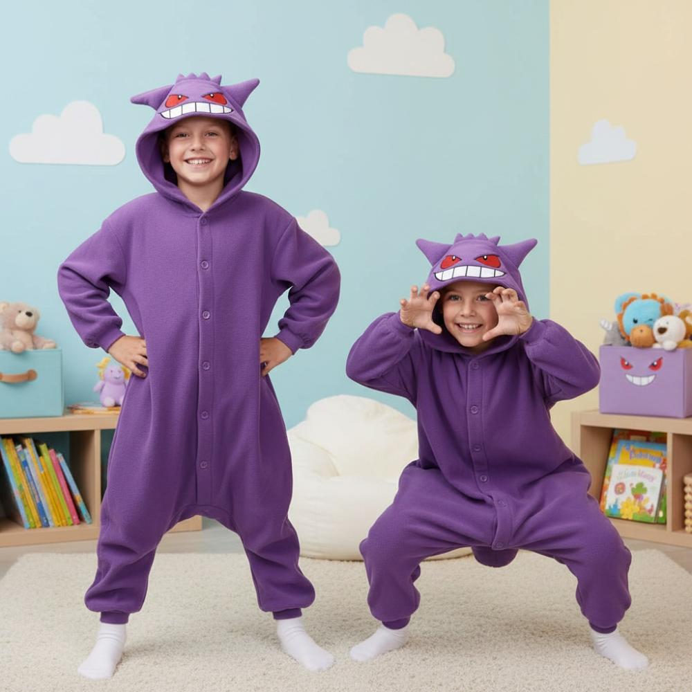 Piżama Onesie Kigurumi Kostium Przebranie Pokemon Gengar Dzieci 95 - 105Cm