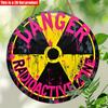 2D Flat 20*20cm1pc Danger Padioactive Zone Radiation Warning Circular Wooden Sign, Pink&yellow Danger Warning Pendant, Suitable for Special Laboratory