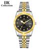 IIK Новые модные деловые женские часы для пар, простые водонепроницаемые кварцевые часы из нержавеющей стали GB967L