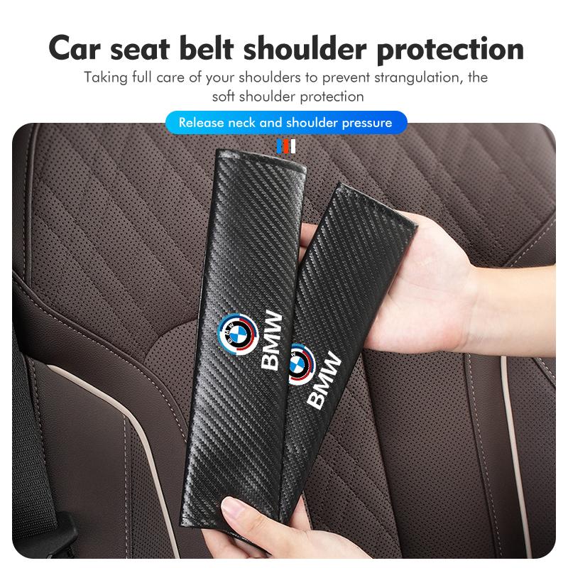 Car Seat Belt Carbon Fibre Shoulder Protection Pad Accessories For BMW Performance M2 M3 M4 X1 X3 X4 X5 E87 X7 E91 G20 ZNBUA1