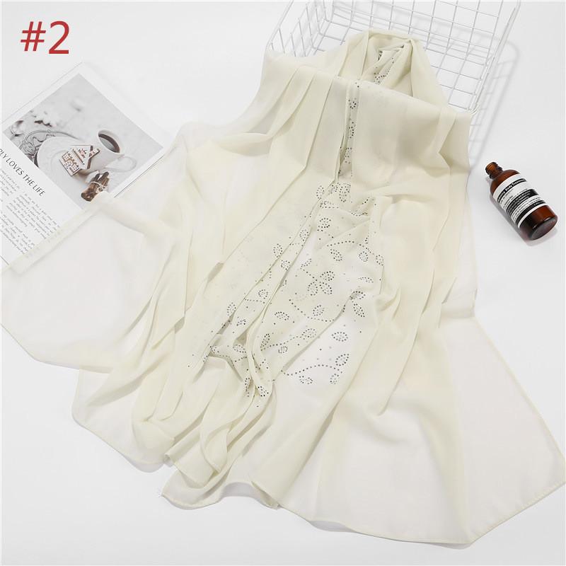 72*175cm Summer Muslim Women Chiffon Hijab Scarf Diamonds Glitter Femme Musulman Shawls Wrap Islamic Headscarf Malaysia Hijab