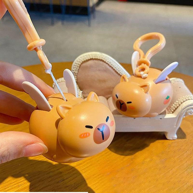 Творческий забавный тянущий шнурок летающая свинья капибара кукла брелок сумка подвеска амулеты автомобильный брелок декомпрессионные игрушки для детей подарок