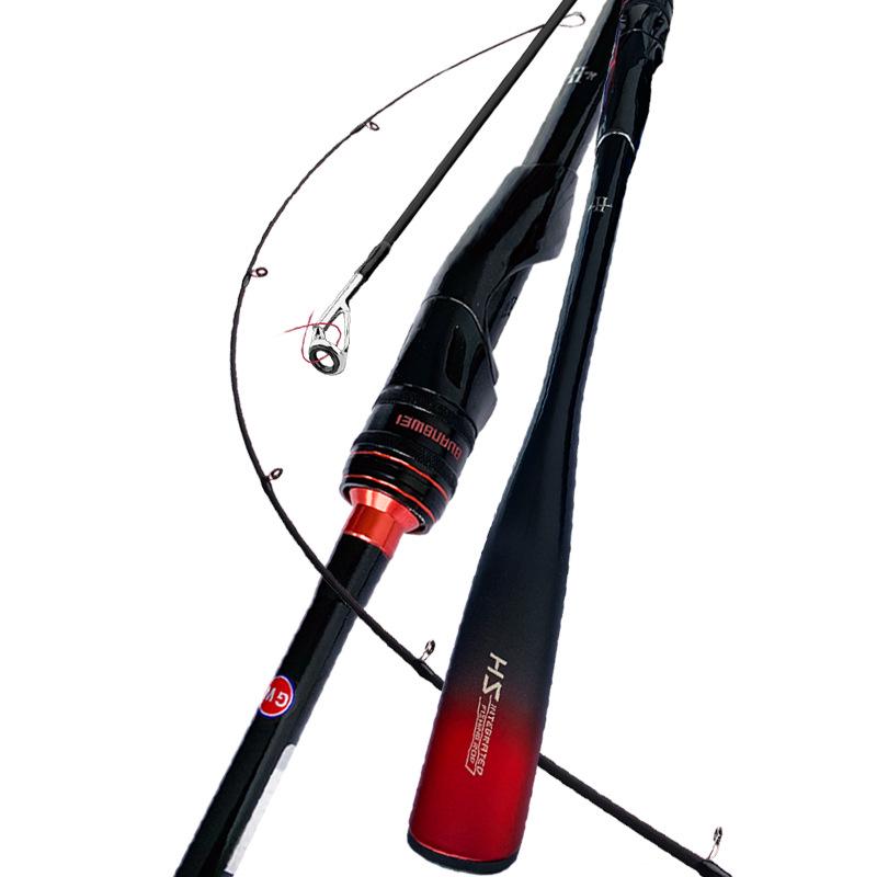 Guangwei Hao Shui Gen 2 Carbon ML Fast Action Freshwater Lure Rod with Long Cast Gun/Straight Handle for Bass Asp.
