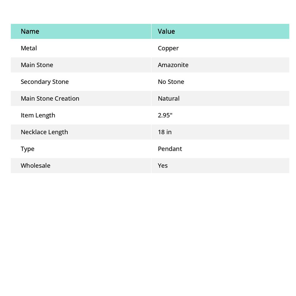 Натуральный Амазонит Камень Ручной Работы Медная Проволока Обмотка Подвеска Ювелирное Изделие 2.95" q8U81