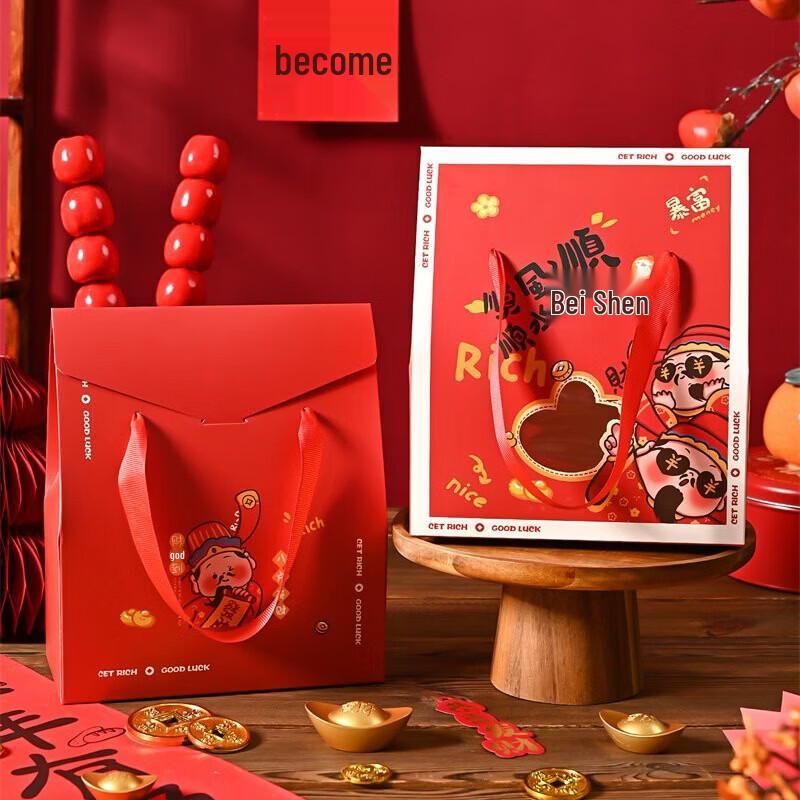 Новогодняя красная праздничная подарочная коробка