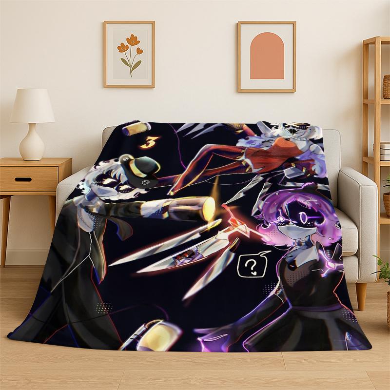 Cartoon Murder Drones Uzi V Robot Flannel Blanket Soft Warm Throw Blanket for Bedroom Living Room Bed Travel Camping Picnic