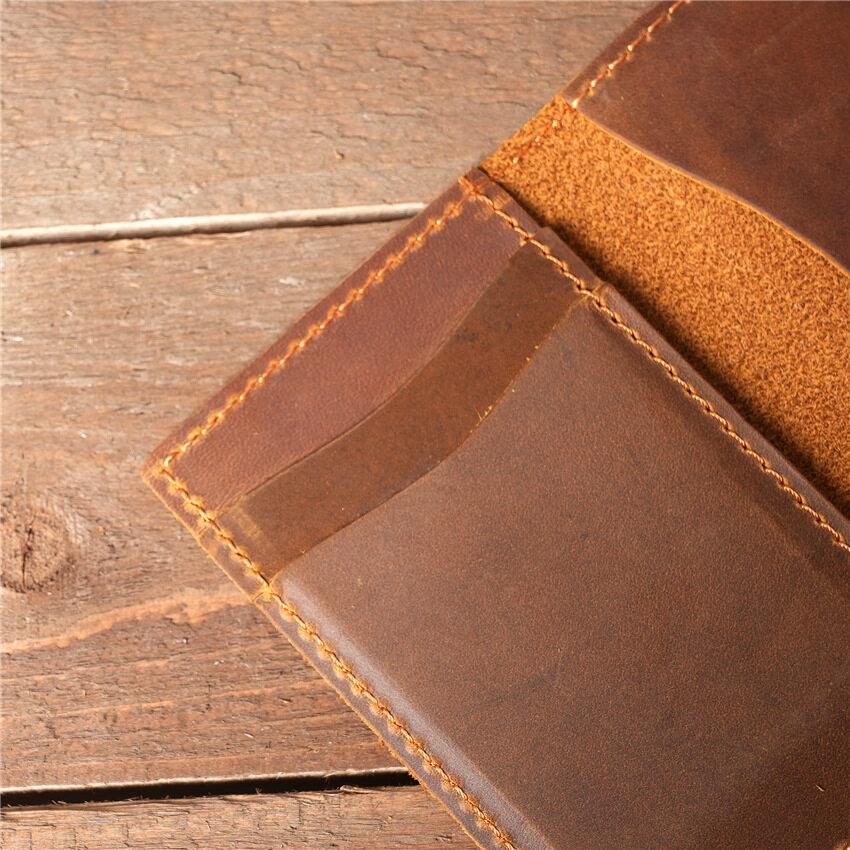 Кожаный мужской держатель для кредитных карт Crazy Horse, тонкий тонкий футляр для удостоверений личности, бумажник в стиле ретро, кошельки из натуральной воловьей кожи для мужчин