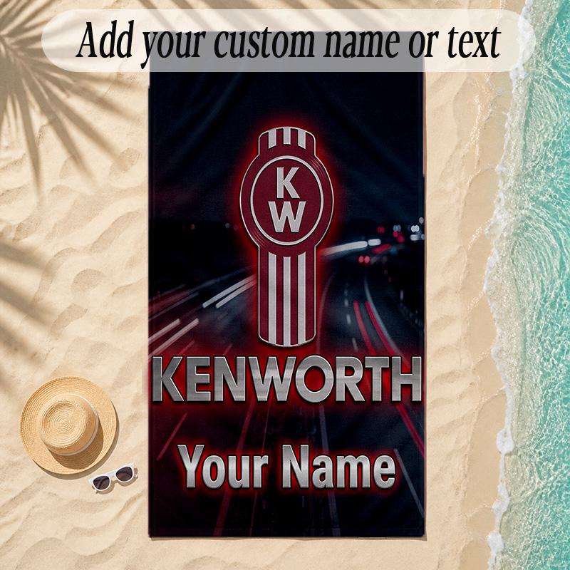 Beach TowelKenworth Custom Name Text Personalized Soft Towel for Beach Pool Indoor Home Decor Gift