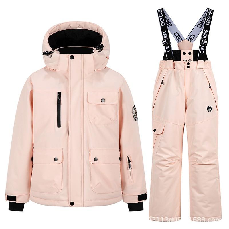 Kids Ski Suit Set Waterproof Windproof Thermal Insulated Snowsuit Boys Girls Ages 5-16 Years