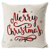 Christmas Pillowcase, Home Bedside Cushion, Linen Short Plush Printed Halloween Sofa Pillow