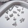 10Pcs Silver Color Butterfly Nail Art Decorations Bling Zircon Bow Nail Decoration 3D Metal Manicure Accessories