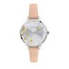 Fleurette Pink Leather Strap Silver Dial Quartz ME010372 Women's Watch