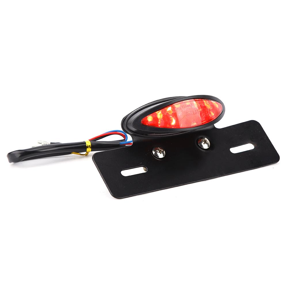 Motorcycle Taillight Retro LED Brake License Plate Light Indicator Lights(black)