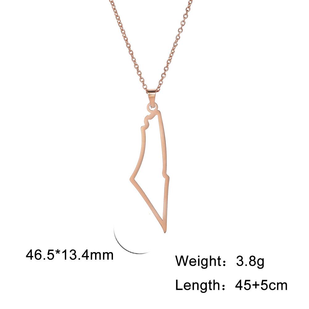 Minimalist Hollow-Out Mountain Range Map Texture Pendant Necklace