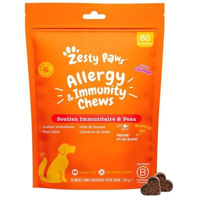 Zesty Paws Лакомства для собак Иммунная поддержка & Кожа Лосося 200 Грамм