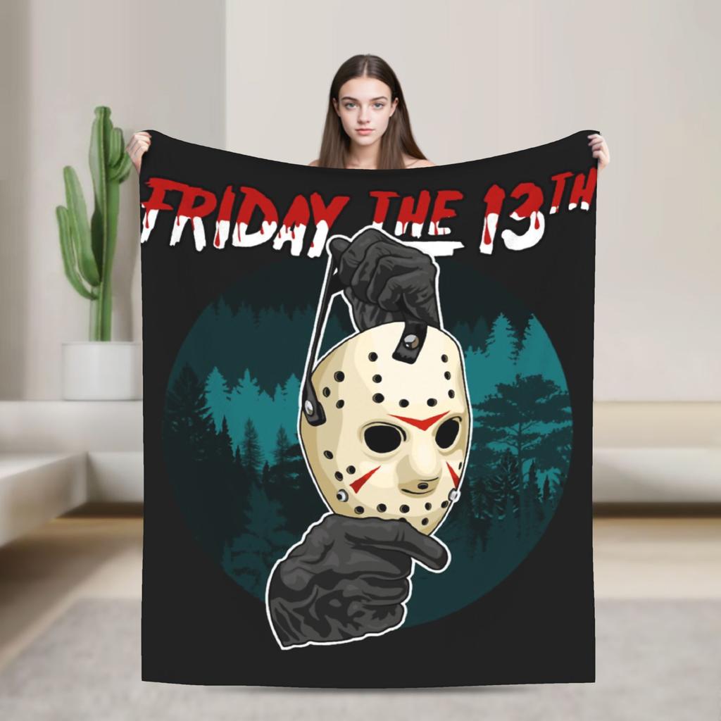 Пятница 13-е Джейсон Вурхиз Плед Пикник Фланель Постельное белье Пледы Для улицы Теплый На заказ Своими руками Качество Покрывало Подарок