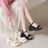Fairy Wind Thick-soled Thick-heeled High-heeled Word with Roman Sandals, Women's Summer Wear Exquisite Matching Skirt New