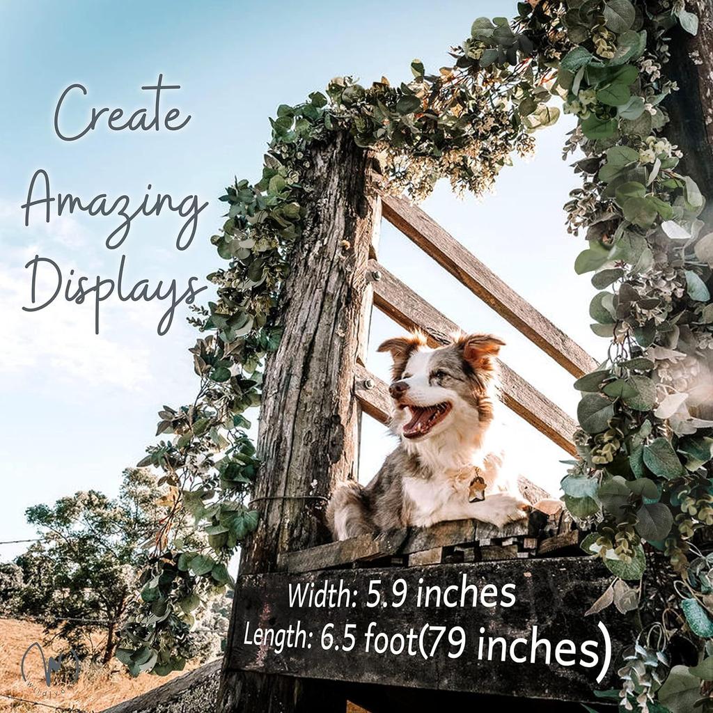 Искусственная лоза из листьев эвкалипта Свадебное украшение для вечеринки Симуляция Сращивание Лоза из листьев эвкалипта Поддельный цветочный венок