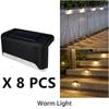 Warm White LED Solar Lamp Path Stair Outdoor Garden Lights Waterproof Solar Power Balcony Light Decoration for Patio Stair Fence
