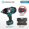 Yofidra 3300N.M 3/4" Brushless Electric Wrench 4 Gears Cordless Rechargeable Efficient Car Repair Power Tools For 18V-21V Battery