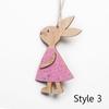 3 шт. Деревянные подвесные украшения для дома своими руками Пасхальный кролик Пасхальные украшения Деревянные поделки Милый кролик