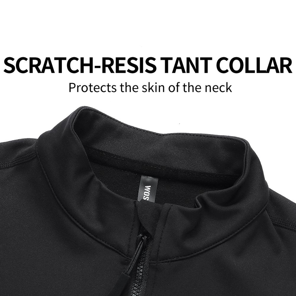 Wosawe Winter Men Cycling Set Thermal Fleece Soft Shell Jacket High Stretch Bicycle Riding Long Pants Warm Outdoor Sports Wear