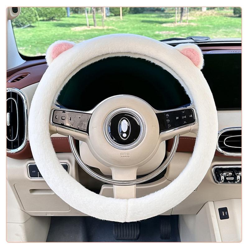 Cute Cat Ear Warm Winter Universal Car Steering Wheel Cover