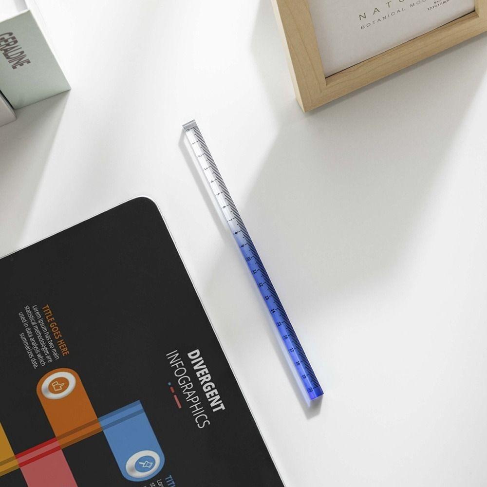 20CM Straight Ruler Transparent Scale Ruler Measurement Drawing Tool School Office Supplies