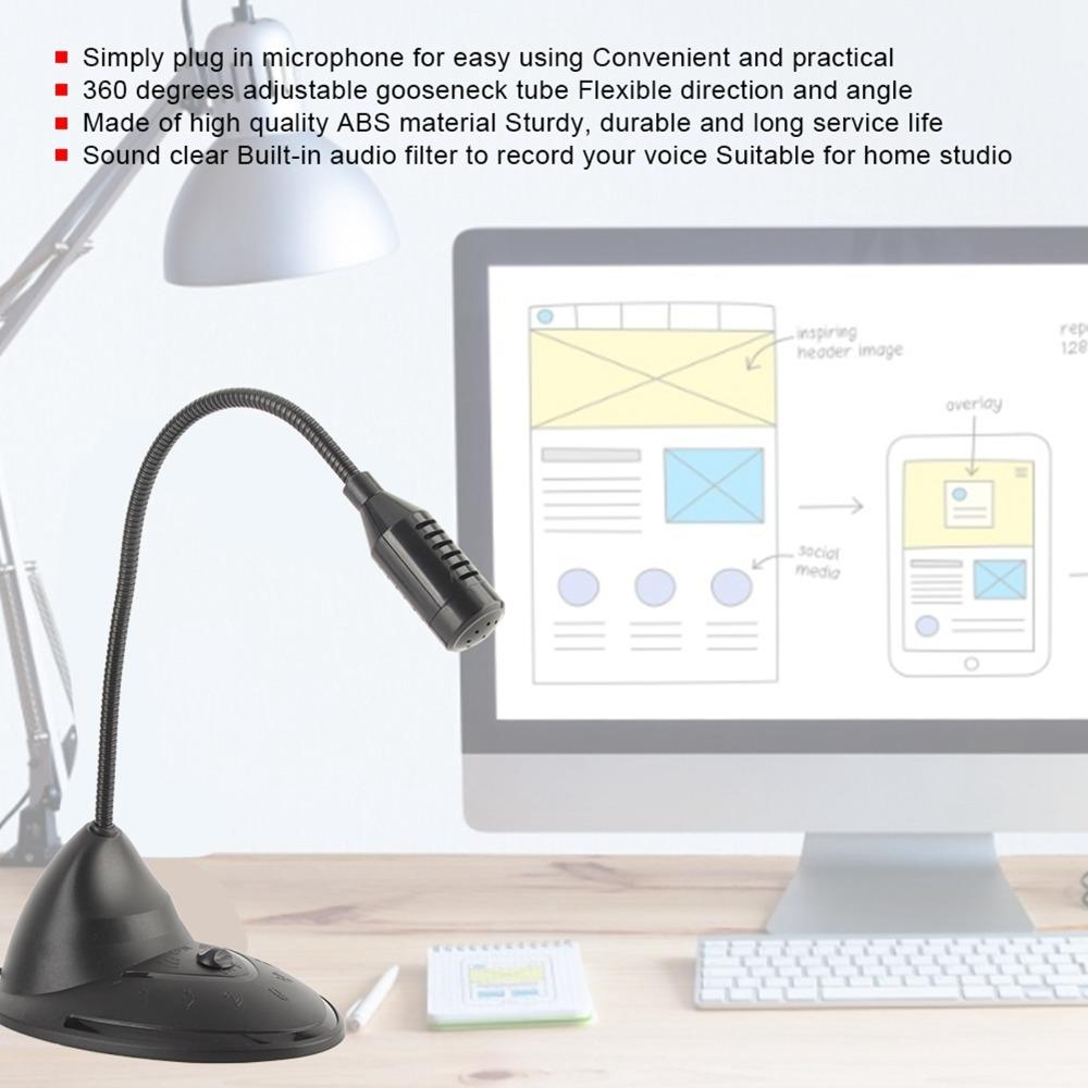 Adjustable Tube Omnidirectional Microphone 3.5mm Plug Computer Microphone Notebook Computer