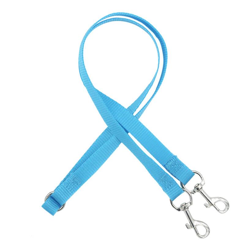 Nylon Double Pulling Head Handle One Drag Two Dog Leash Dogs Hand Holding Rope Durable Pet Dog Leashes Solid Color Pet