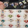 20Pcs Wholesale Mixed Rings Animal Child Kid Crystal Finger Ring Jewelry