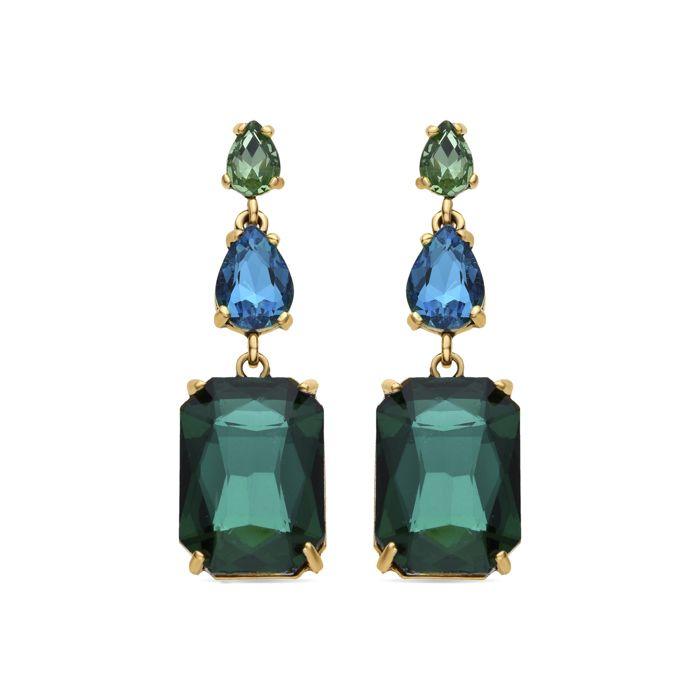 Boucles d'oreilles - LUXENTER - Lali - Plaqué or 18k - Turquoise multicolore - Motif AFRICA Fantasia