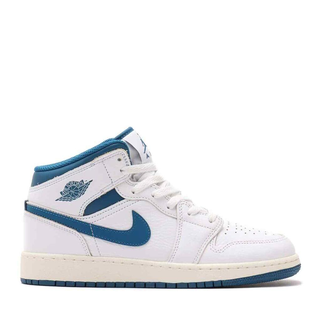 FN7432-141 Nike GS Air Jordan 1 Mid SE Белый Парус Промышленный Синий