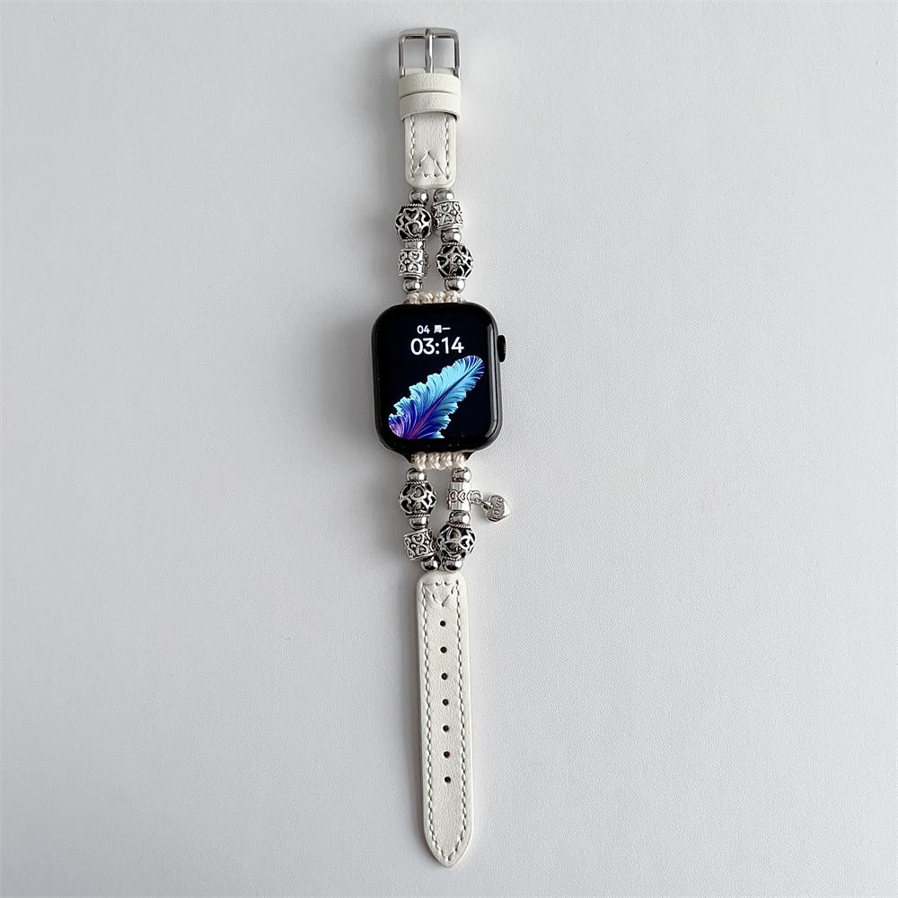 Slim Leather Strap For Apple Watch Band 44mm 40mm 41mm 49mm 42 45 Mm Wrist Women Bracelet iWatch Serie 9 8 7 6 5 4 3 SE Ultra 2