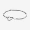 Moments Heart Closure Snake Chain Bracelet 19 Cm