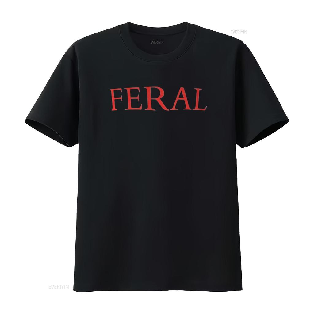 Мужская футболка FERAL с дизайном 'Paint The Town Red' Друзья Черная L винтажная стираная Топ для повседневной носки Растягивающийся Унисекс Универсальный