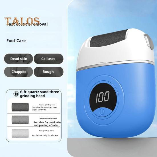 Электрическая шлифовальная машинка для ног, средство для удаления мозолей, аккумуляторный инструмент для педикюра с 3 шлифовальными головками, 2 скоростями, светодиодным дисплеем, гаджет для ухода за ногами для мужчин и женщин, для удаления сухих мозолей