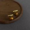 Ретро Melaard Серьги-гвоздики с тигровым глазом, ручная работа, французский легкий люкс, для женщин