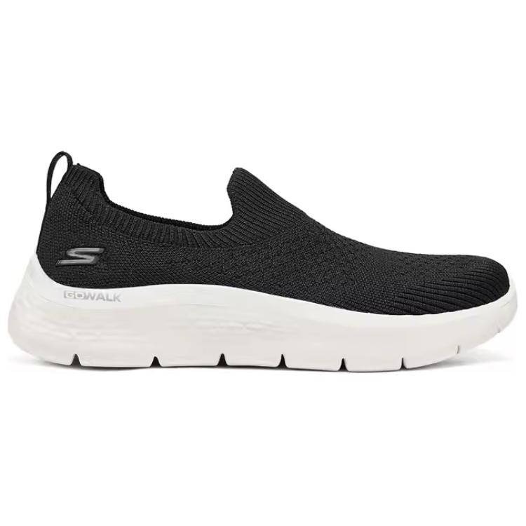 Skechers Go Walk Удобные Простые Универсальные Дышащие Легкие Низкие Повседневные Кроссовки Женские Черный Белый 124833-BKW