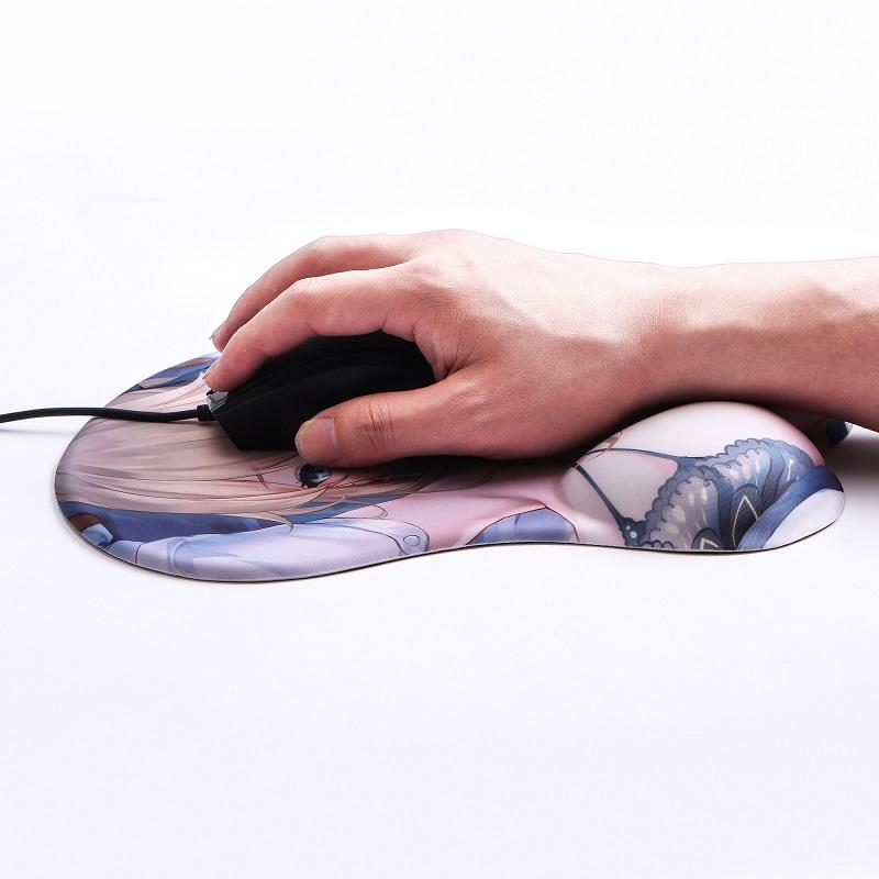 Cute Sexy Girl Silicone 3DMouse Pad Anime With Wrist Rest Support Opie Ergonomic Non Slip Creative Table Pad For Men