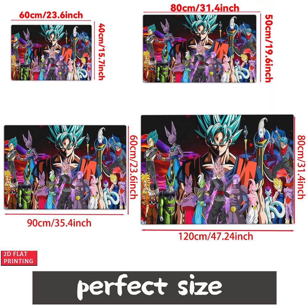Anime Super Saiyan & Villains Group Doormat, 2D Print Floor Mat, Entrance Rug for Bathroom Living Room Kitchen Home Decor Gift