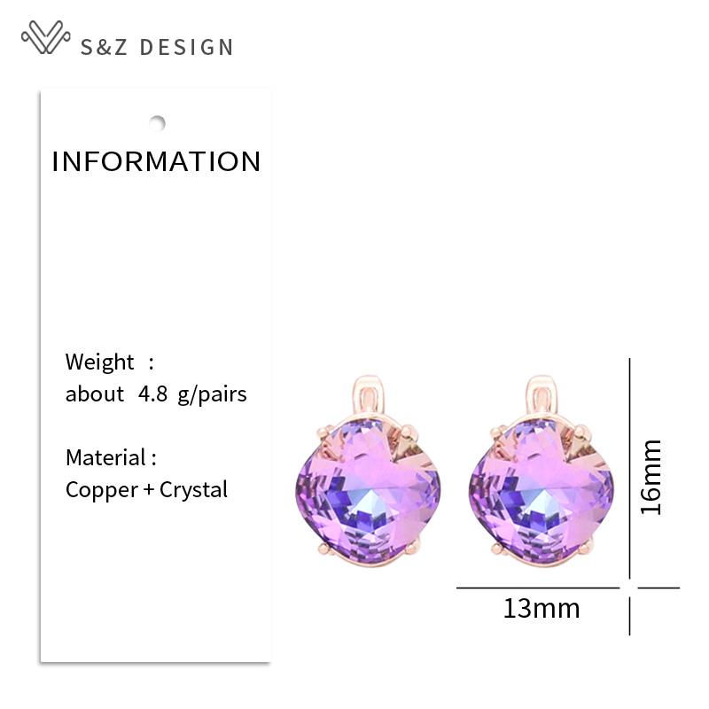 Модные серьги-капли цвета розового золота с квадратными кристаллами для женщин и девочек, повседневные аксессуары, ювелирные изделия, темперамент, подарок