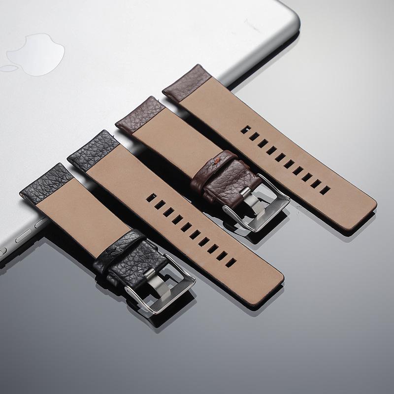 Матовый зернистый ремешок для часов из коровьей кожи для мужских смарт-часов - Повседневный минималистичный, 22/24 мм