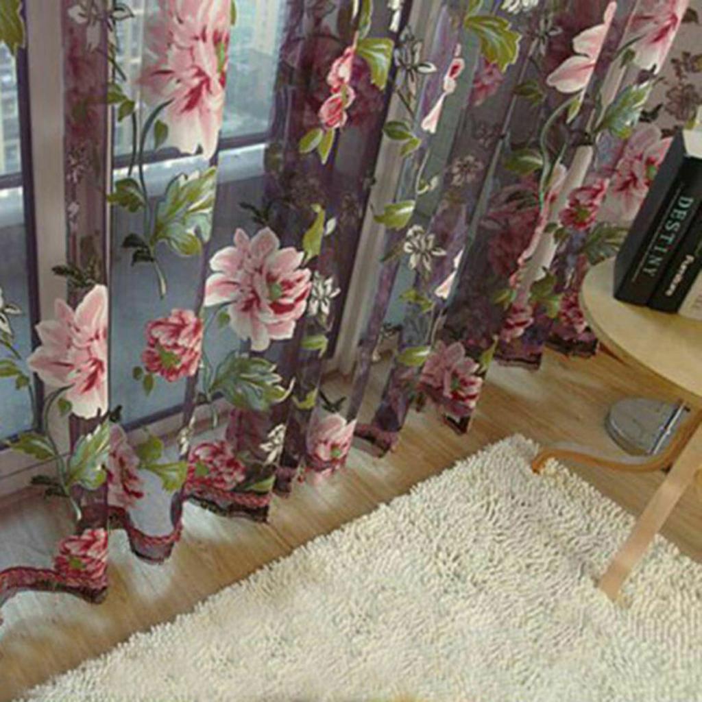 Ресторанная шторная панель Стена Тюль Ламбрекены Вуаль Окно 1*2,5 м Кафе Дверная драпировка Цветочный Дом Шарф Прозрачный