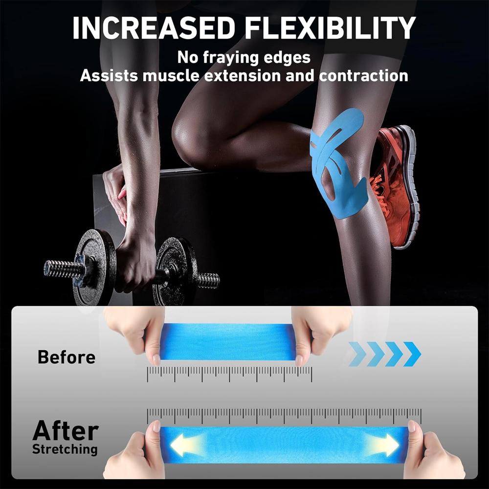 10 шт./набор кинезиологической ленты для коленей, водонепроницаемая и эластичная, дышащая лента, спортивная лента для стабилизации при беге, ходьбе, езде