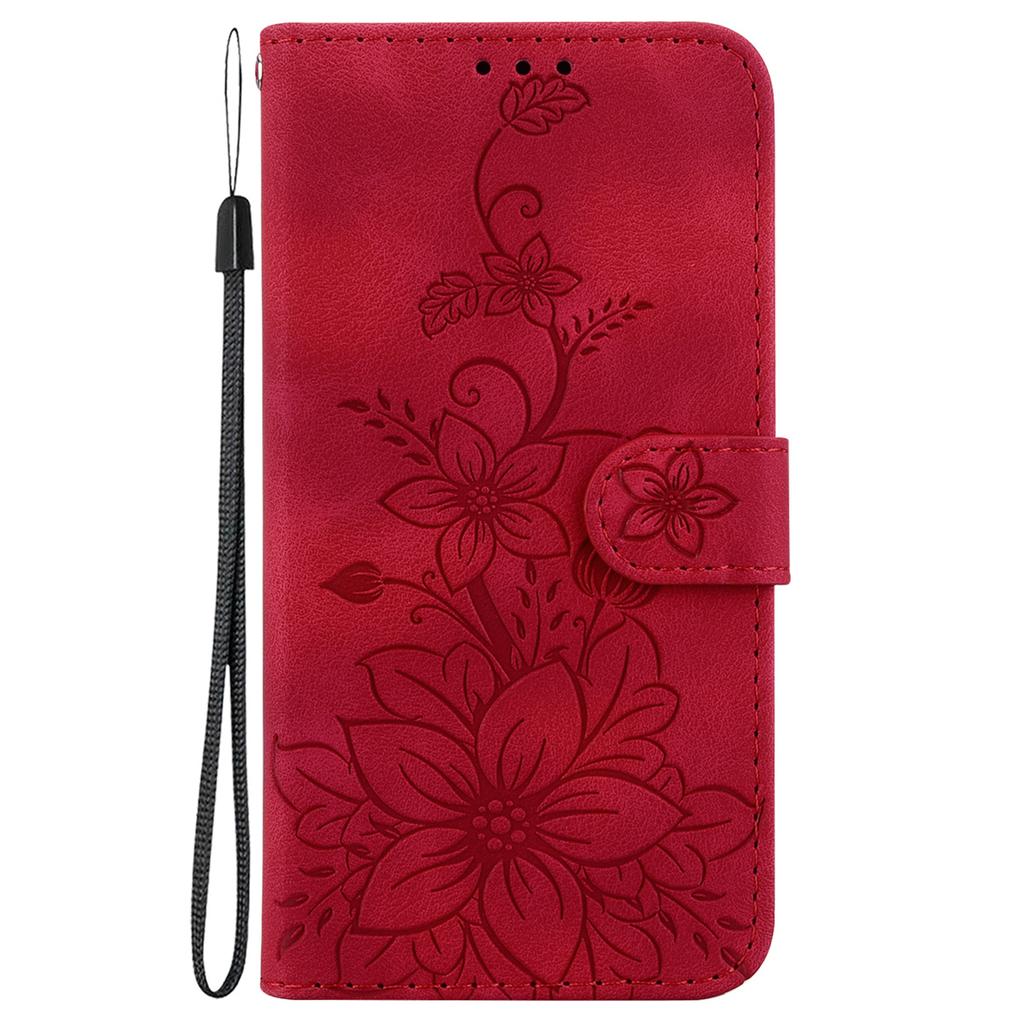 For For Samsung Galaxy S Series,A Series,M Series,Note Series,F Series,J Series.Embossing Process Lily Flower Wallet Leather Flip Cover Case