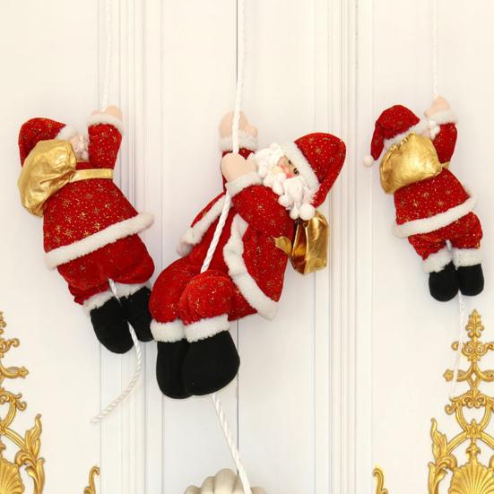 Дед Мороз, лазающий по веревке, Рождественское украшение, Плюшевая кукла, Лазающий по рождественской елке старик, Подвеска для подвешивания, Декор для камина