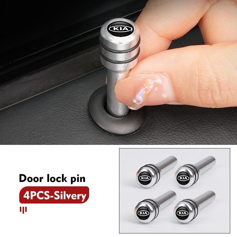 AXADSN1 4pcs Car Security Door Aluminum Truck Lock Knob Pull Pins For KIA Sportage Rio Ceed Niro Soul Stonic Picanto Proceed